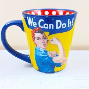 We Can Do It Rosie The Riveter Polka Dot Ceramic Coffee Mug Cup